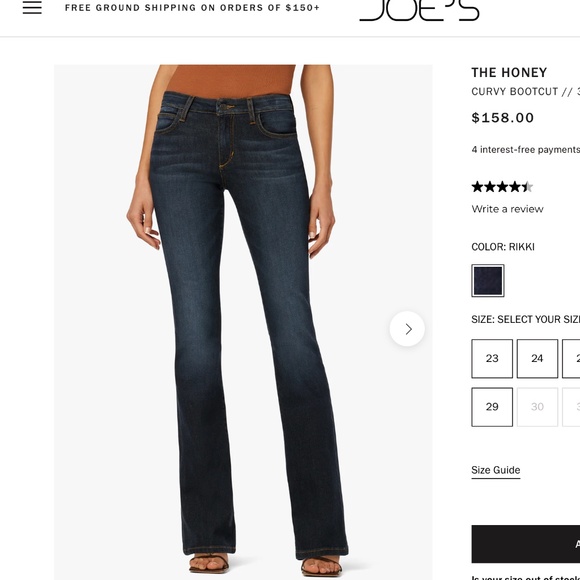 Joe’s Jeans. The Honey. Curvy Bootcut - Picture 1 of 5